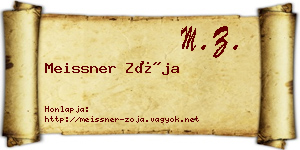 Meissner Zója névjegykártya